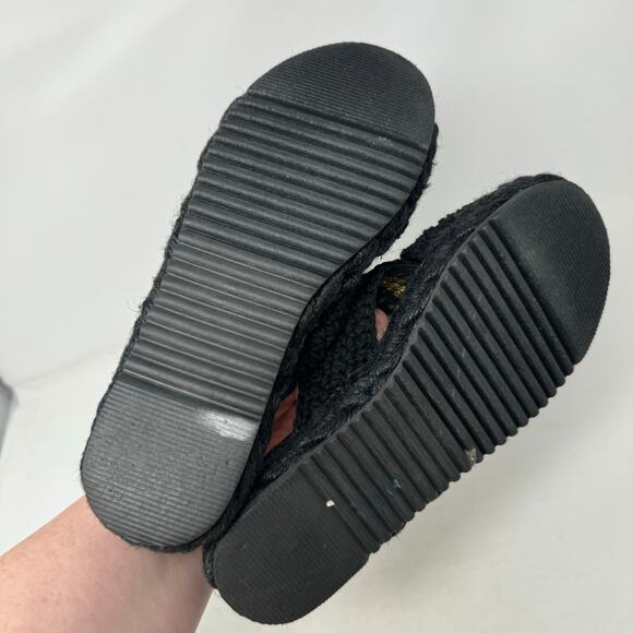 Beach By Matisse Kalani Natural Raffia Flatform Sandals Black Slip-On Size 9 - Picture 4 of 12